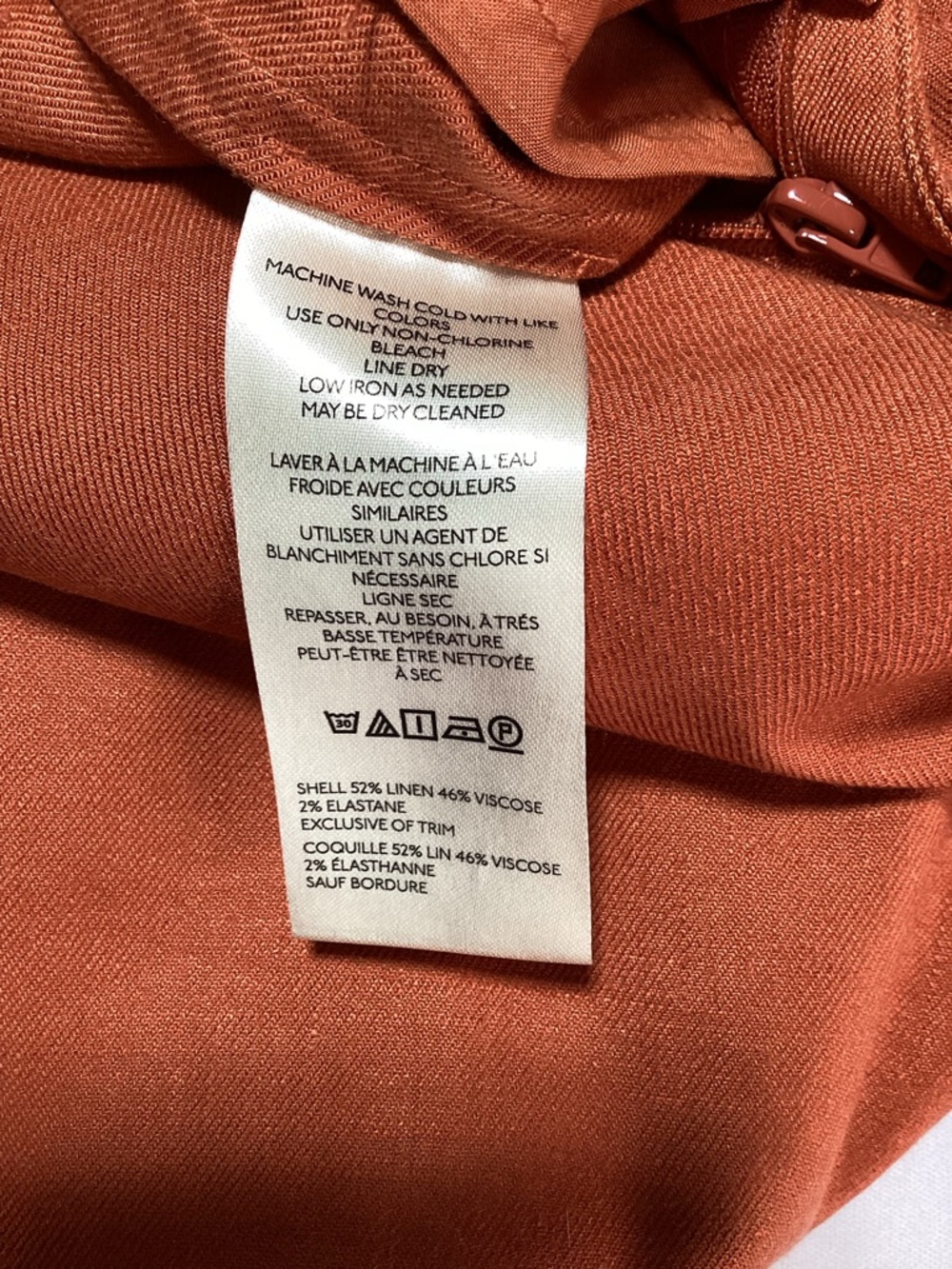 Anthropologie Ettie Linen Wide-Leg Cropped Pants in Rust Orange - Picture 8 of 16